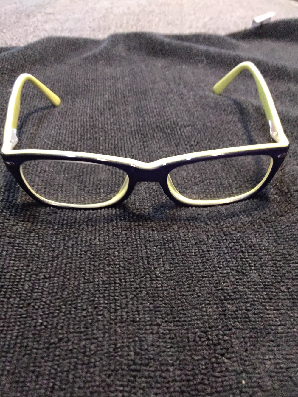 Kids Two-Tone Rectangular Glasses in Lime Green and Black